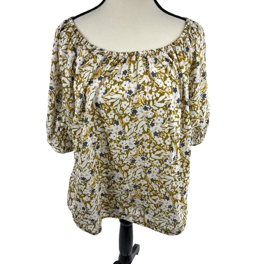 Sonoma Womens Peasant Blouse Floral Boho Capsule 1X